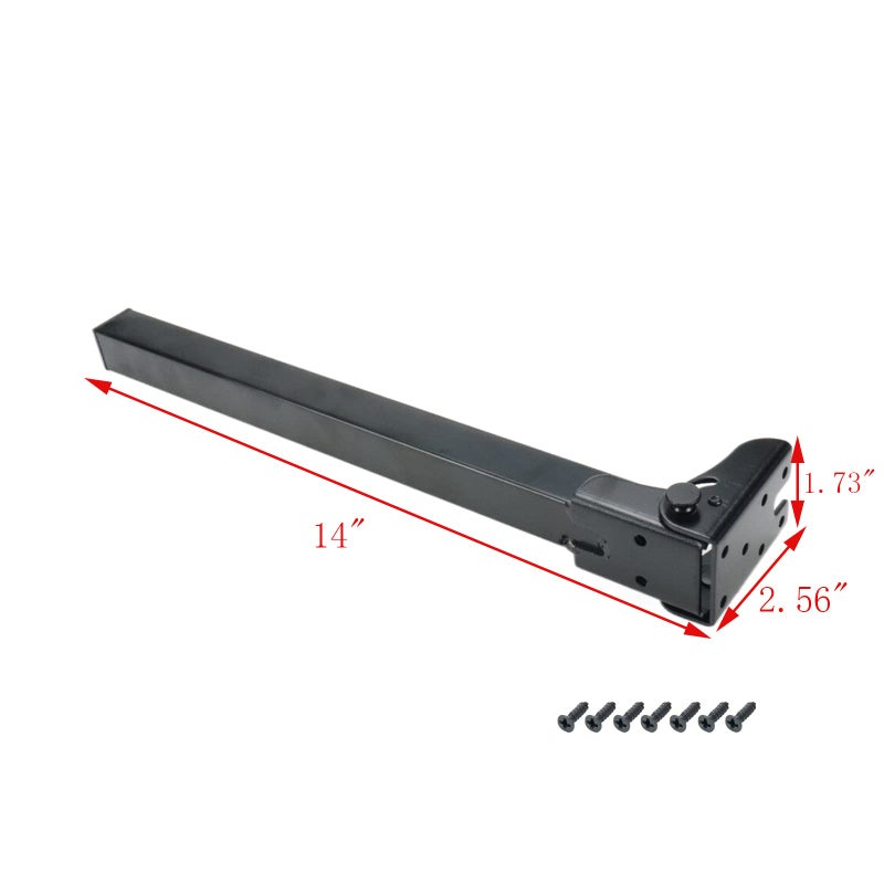 Geesatis Furniture Legs, Folding Metal Table Legs, Adjustable Replacement Desk Legs for Sofa Office Table Loveseat Dresser, with Mounting Screws, 4 Pack Black 14 inch - Image 2